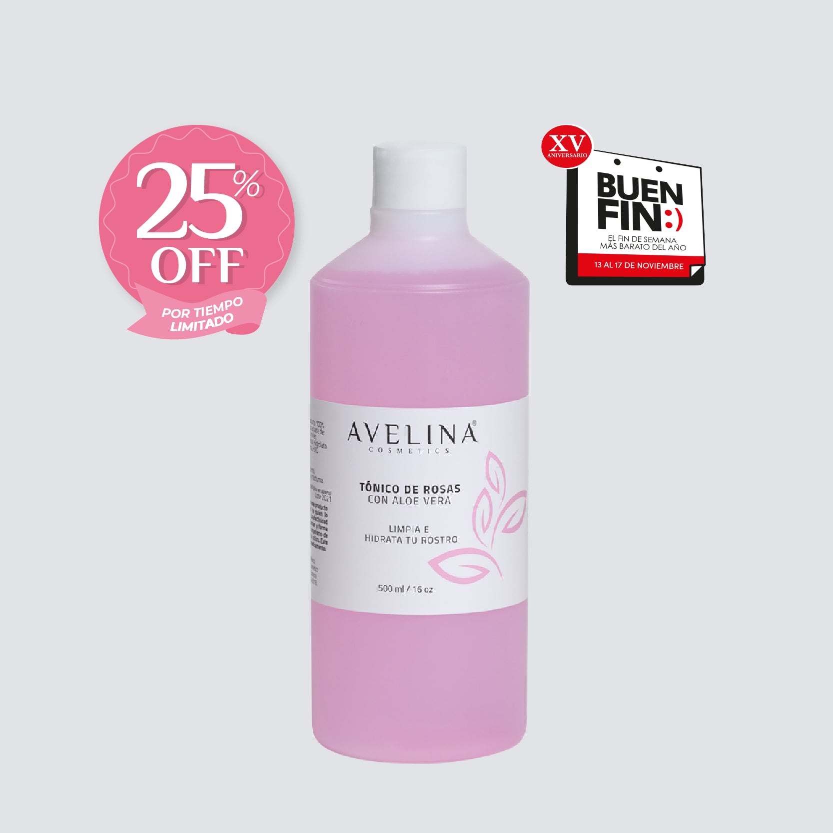 Tónico de Rosas 500 ml BUEN FIN