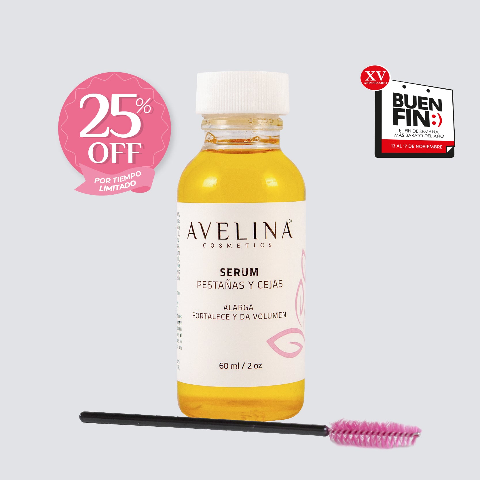 Serum Alargador de Pestañas y Cejas BUEN FIN