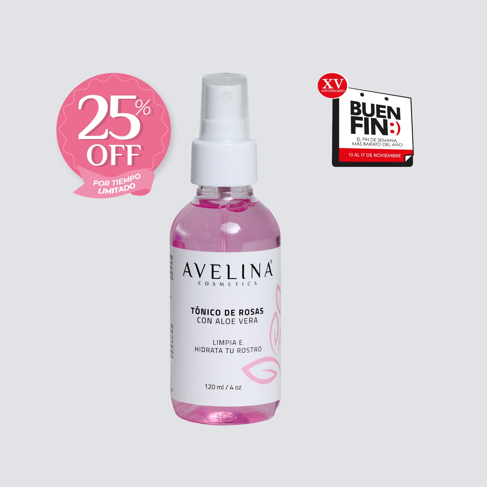 Tónico de Rosas 120 ml BUEN FIN