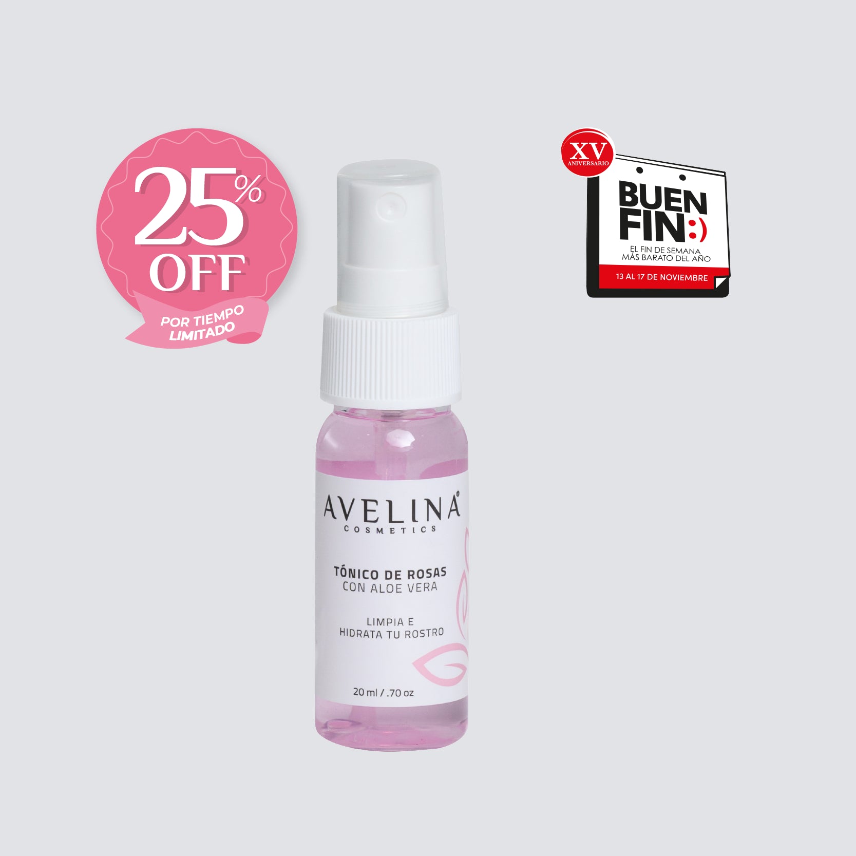 Tónico de Rosas 20 ml BUEN FIN